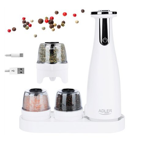 Adler | Electric Salt and pepper grinder | AD 4449w | Grinder | 7 W | Housing material ABS plastic | Lithium | Mills with cerami - 7